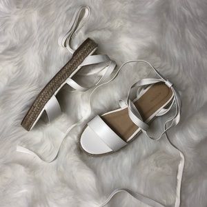 White Strapped Sandals - never worn